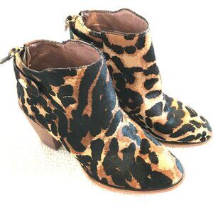 Louise et Cie women ankle boot size 6M leather cow hide/fur zip western country